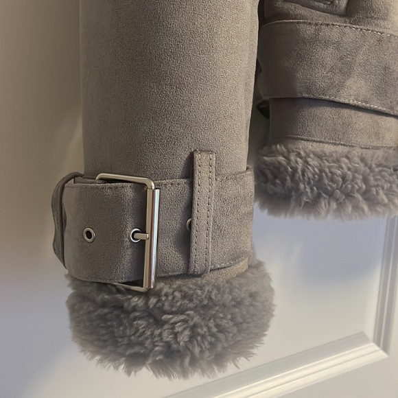 NWT Abercrombie Vegan Suede/Faux Sherpa Aviator Jacket (size small) - Picture 8 of 12